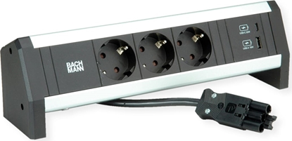 Picture of Bachmann Desk1 3x Schutzkontakt, USB-Charger, GST18 0,2m