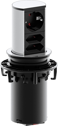 Attēls no Bachmann Elevator 1xCEE7/3 2xEuro, Stainless steel, 2 m