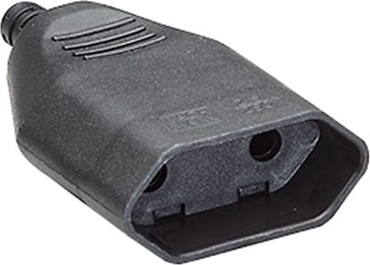 Attēls no Bachmann Euro flat plug black, Screw connection PU 3 pcs. in polybag