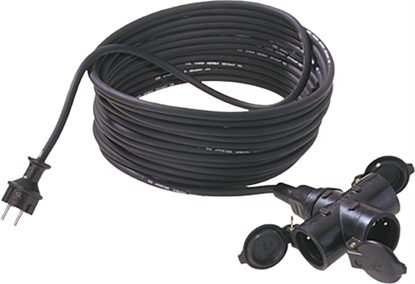 Attēls no Bachmann Extension 3G1,5mm² bw,25m,3, H07RN-F rubber/neoprene 3-way, black, 25 m