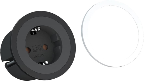 Picture of Bachmann PIX 1x earthing contact with decorative rings in white and black, GST coupling