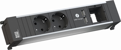 Attēls no Bachmann POWER FRAME Medium 2x earthing contact 1x USB Charger 1x ABD