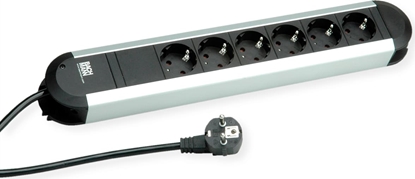 Picture of Bachmann PRIMO socket strip 6x earthing contact, aluminium, 1.75 m