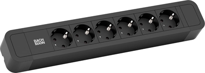 Picture of Bachmann PRIMO2 socket strip 6x earthing contact, aluminium, black, 2 m