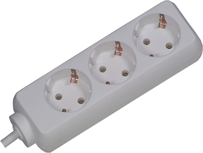 Picture of Bachmann SELLY socket strip 3x earthing contact, white, 1.5 m