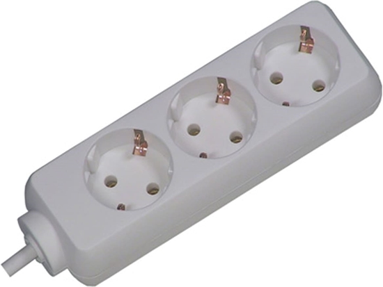 Picture of Bachmann SELLY socket strip 3x earthing contact, white, 1.5 m