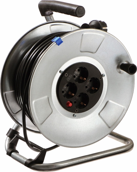 Picture of Bachmann sheet steel cable reel 4-f. 25m, H05VV-F 3G1.5mm, IP21