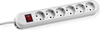 Picture of Bachmann SMART socket strip 6x earthing contact, switch, white, 5 m