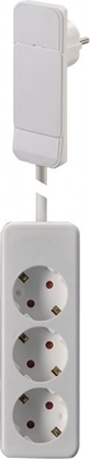 Picture of Bachmann SmartPlug flat plug, with 3x socket strip with earthing contact, white, 1.6 m