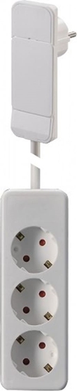 Picture of Bachmann SmartPlug flat plug, with 3x socket strip with earthing contact, white, 1.6 m