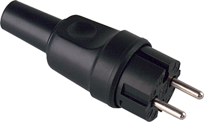 Picture of Bachmann solid rubber contour plug, black, without earthing contact