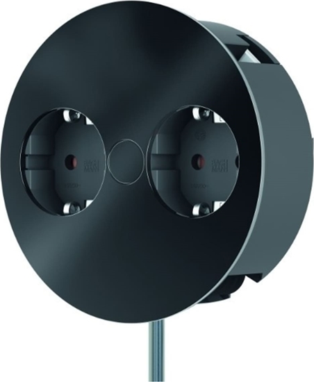 Picture of Bachmann TWIST 2x earthing contact, wire end ferrules, earthing contact mounting plug, black, 2 m