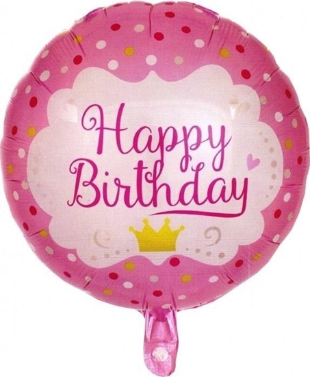 Picture of Balon foliowy Happy Birthday róowy