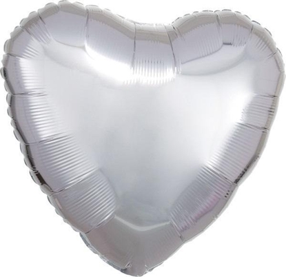 Picture of Balon foliowy metalik srebrny serce 43cm