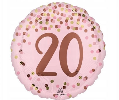 Picture of Balon foliowy Pretty pink 20th Birthday 46cm