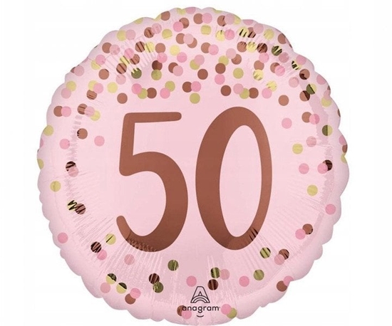 Picture of Balon foliowy Pretty pink 50th Birthday 46cm