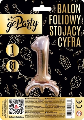 Attēls no Balon foliowy stojcy 1 rose gold 81cm