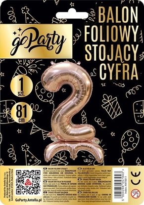 Attēls no Balon foliowy stojcy 2 rose gold 81cm