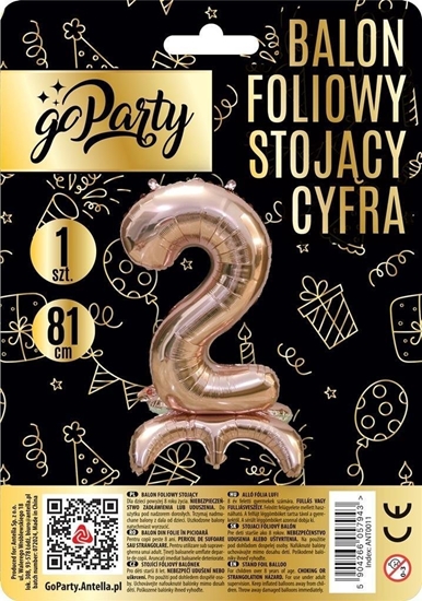 Picture of Balon foliowy stojcy 2 rose gold 81cm