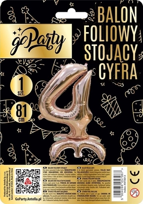 Attēls no Balon foliowy stojcy 4 rose gold 81cm