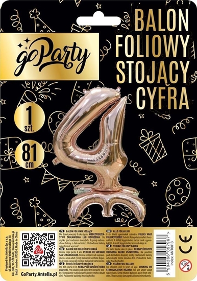 Picture of Balon foliowy stojcy 4 rose gold 81cm