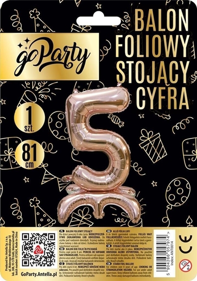 Picture of Balon foliowy stojcy 5 rose gold 81cm
