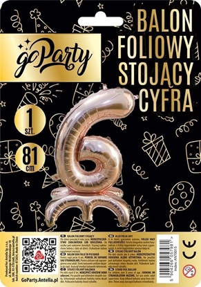Attēls no Balon foliowy stojcy 6 rose gold 81cm