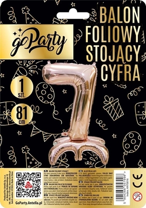 Attēls no Balon foliowy stojcy 7 rose gold 81cm