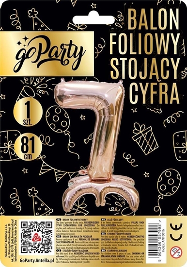 Picture of Balon foliowy stojcy 7 rose gold 81cm