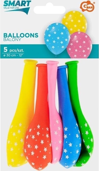 Picture of Balony Gwiazdki 30cm 5szt