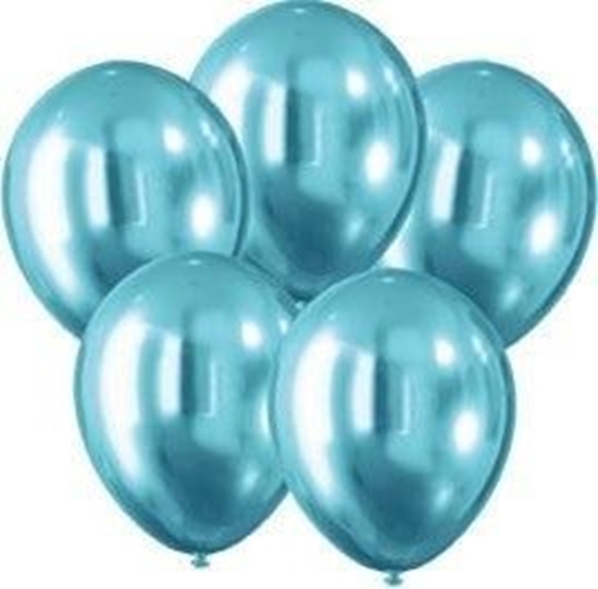 Изображение Balony z efektem chromu niebieskie 30cm 5szt