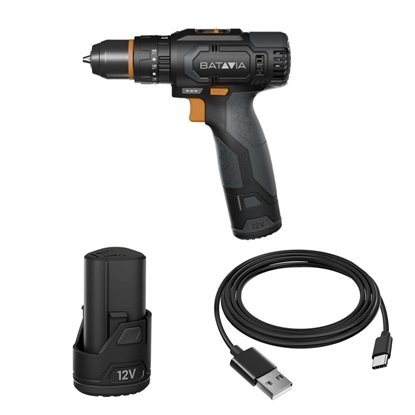 Picture of Batavia B.V. 12V Cordless Combi Drill - Fixxpack 2.0 Set (incl. 2.0Ah Battery & USB-C charging Cable)