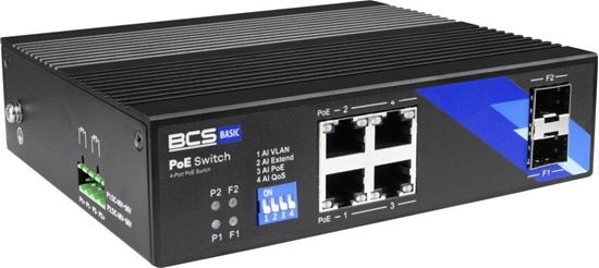 Изображение BCS-B-ISP04G-2SFP BCS switch PoE 4 portowy szyna DIN