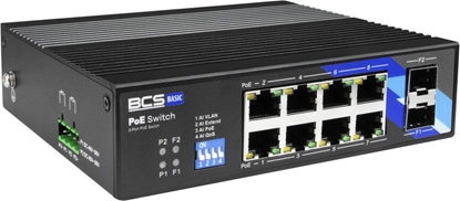 Attēls no BCS-B-ISP08G-2SFP BCS switch PoE 8 portowy szyna DIN