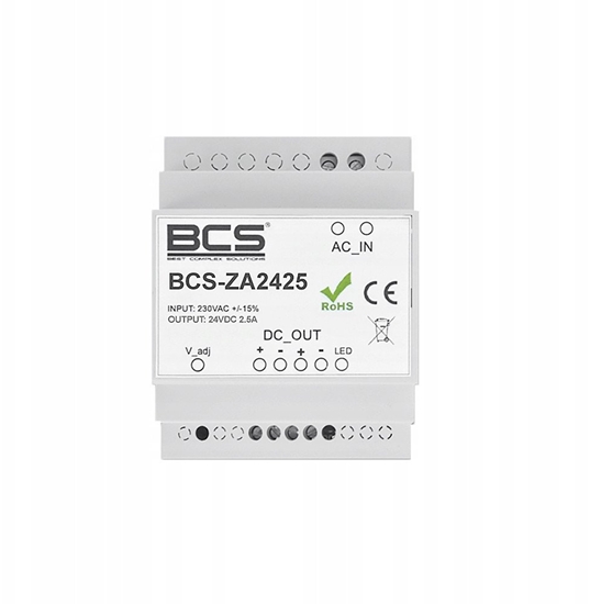 Picture of BCS-ZA2425 BCS Zasilacz 24V DC dedykowany do zasilania switcha PoE