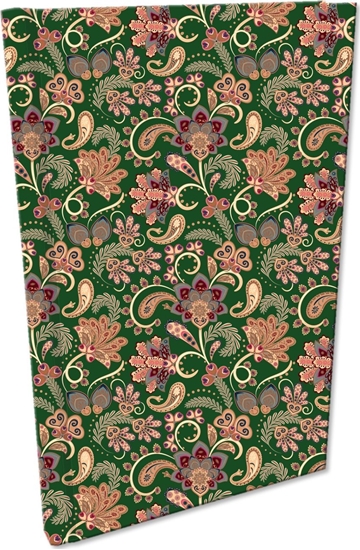 Picture of Bee-bee Notes A5 kratka Soft Touch Paisley Kwiaty green