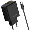 Picture of adowarka sieciowa Beline 45W GaN        USB-A/USB-C + kabel USB-C/USB-C BLN2CB45C czarny