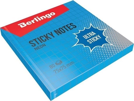 Изображение Berlingo Bloczek samoprzylepny 75x75 niebieski kratka 80K