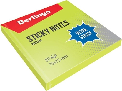 Изображение Berlingo Bloczek samoprzylepny 75x75 zielony 80 kartek