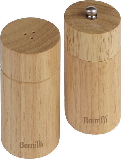 Picture of BERRETTI Zestaw przyprawnik do soli i mynek do pieprzu solniczka 11cm drewna kauczukowego
