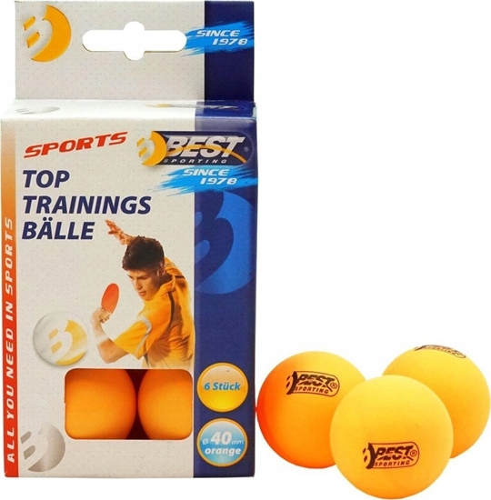 Picture of Best Sporting Zestaw 6 pomaraczowych pieczek do tenisa stoowego rednica 40mm klasa 1 BEST Sporting 23111