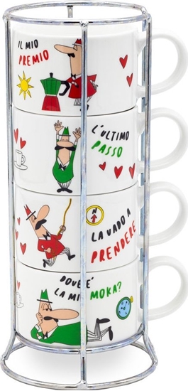 Picture of Bialetti Bialetti Italia - Zestaw 4 filianek do cappuccino na stojaku