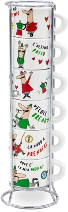 Attēls no Bialetti Set 6 Tassen Italia mit Metallgestell