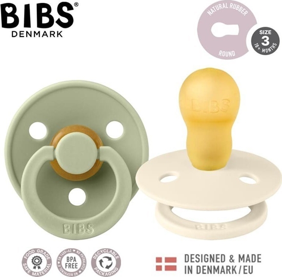 Изображение BIBS COLOUR 2-PACK IVORY & SAGE L Smoczek Uspokajajcy kauczuk Hevea