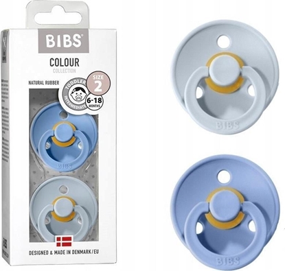 Изображение Bibs COLOUR 2-PACK SKY BLUE & BABY BLUE M Smoczekuspokajajcy, kauczuk Hevea