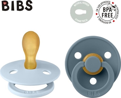 Attēls no BIBS COLOUR SYMMETRICAL 2-PACK BABY BLUE & PETROL M Smoczek Symetryczny kauczuk Hevea