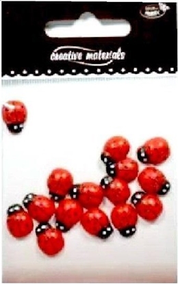 Picture of Biedronki drewniane czerwone 10x13mm 15szt