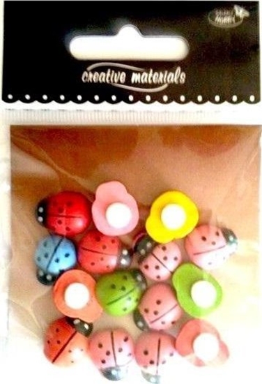 Picture of Biedronki drewniane kolorowe 12x15mm 15szt