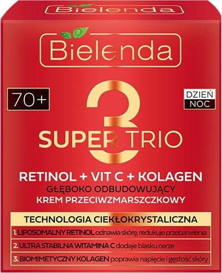 Picture of Bielenda Super Trio 70+ Gboko odbudowujcy krem przeciwzmarszczkowy na dzie i noc 50ml