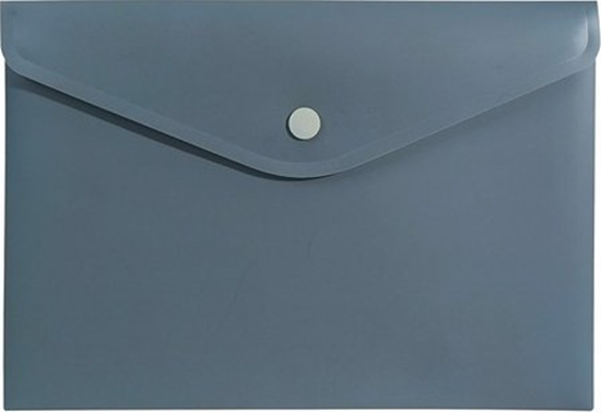 Изображение Biurfol Teczka kopertowa koperta na zatrzask A5 PP szara soft touch BIURFOL